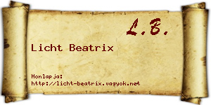 Licht Beatrix névjegykártya